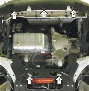 Усиленная защита картера двигателя, КПП (2 мм, сталь) для Peugeot Partner Origin фургон 2008-2012, Peugeot Partner фургон 1996-2008, Citroen Berlingo First