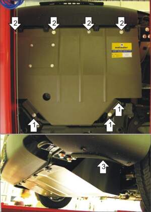 Усиленная защита картера двигателя, КПП (2 мм, сталь) для FIAT Ducato 244 шасси/фургон/автобус 2002-2012