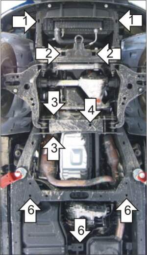 Усиленная защита картера двигателя, переднего дифференциала, КПП, радиатора, раздаточной коробки (2 мм, сталь) для Ford Explorer 2006-2010