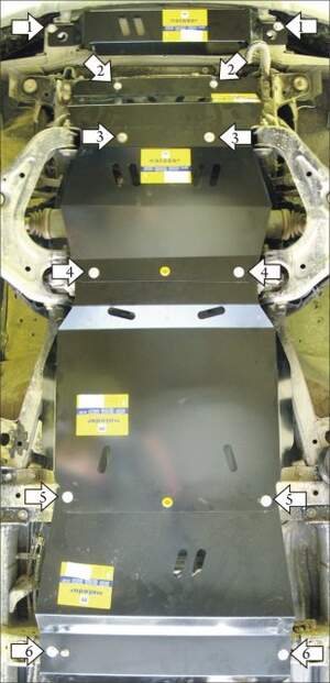 Усиленная защита картера двигателя, переднего дифференциала, КПП, радиатора, раздаточной коробки (2 мм, сталь) для Mazda BT-50 2006-2011, Ford Ranger 2006-