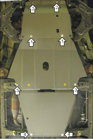 Защита MOTODOR двигателя, КПП, разд.коробки Great Wall Hover 2005-2010 Внедорожник