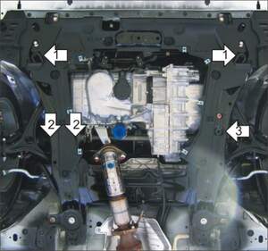 Усиленная защита картера двигателя, КПП (2 мм, сталь) для Honda Accord VIII седан/универсал 2008-2012