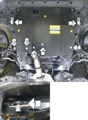 Усиленная защита картера двигателя, КПП (2 мм, сталь) для Honda Accord VIII седан/универсал 2008-2012