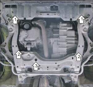 Защита MOTODOR двигателя, КПП Honda Civic VIII  2005-2012 Седан