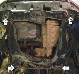 Усиленная защита картера двигателя, КПП (2 мм, сталь) для Honda CR-V II 2001-2006