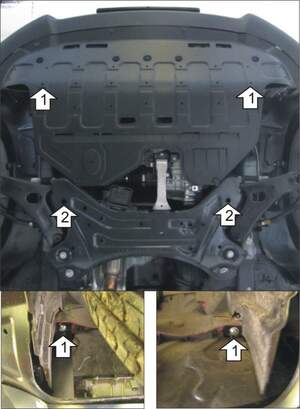 Защита MOTODOR двигателя, КПП Hyundai ix35  2010-2015 Внедорожник