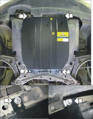 Усиленная защита картера двигателя, КПП (2 мм, сталь) для Jeep Liberty 2007-2013, Jeep Compass 2006-2016